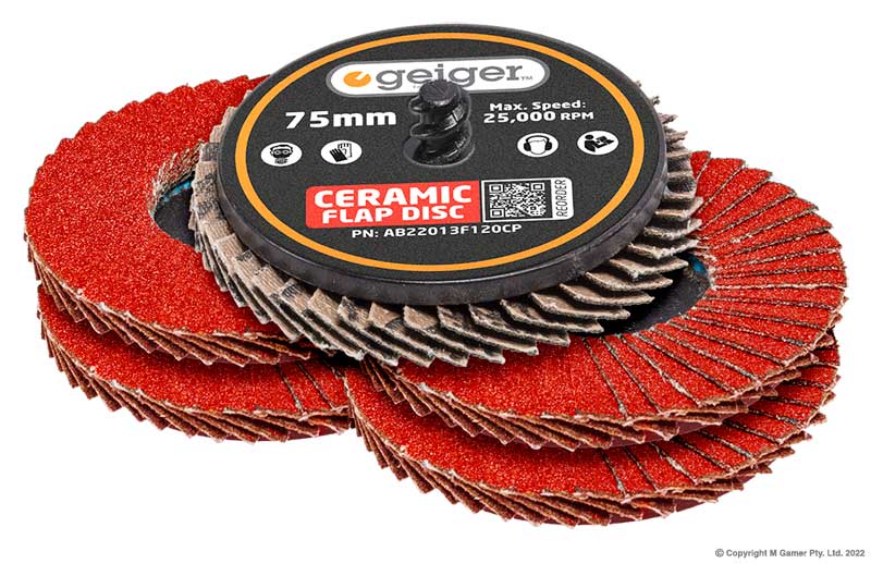 75mm Quick-Lock Ceramic Flap Disc Pack - 120 Grit